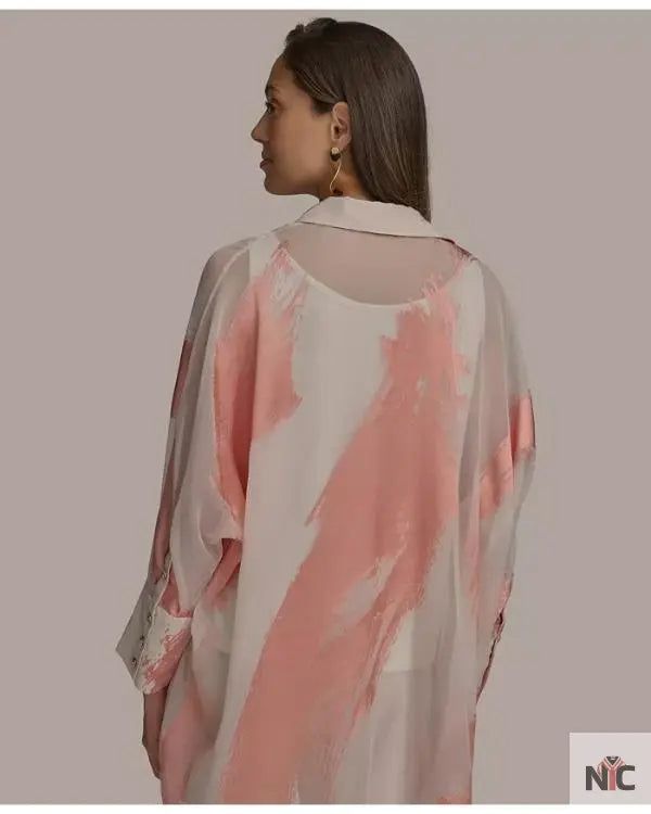 Beyond The Gates 2025 Tamara Tunie Coral Brushstroke Blouse NYC Jackets