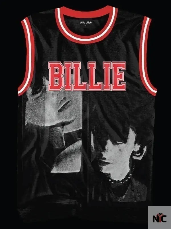 Billie Eilish Red And Black Jersey NYC Jackets