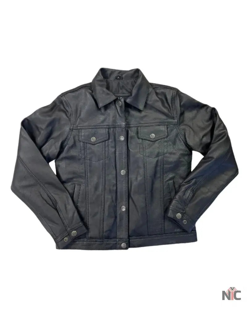 Black Ladies Leather Jacket NYC Jackets