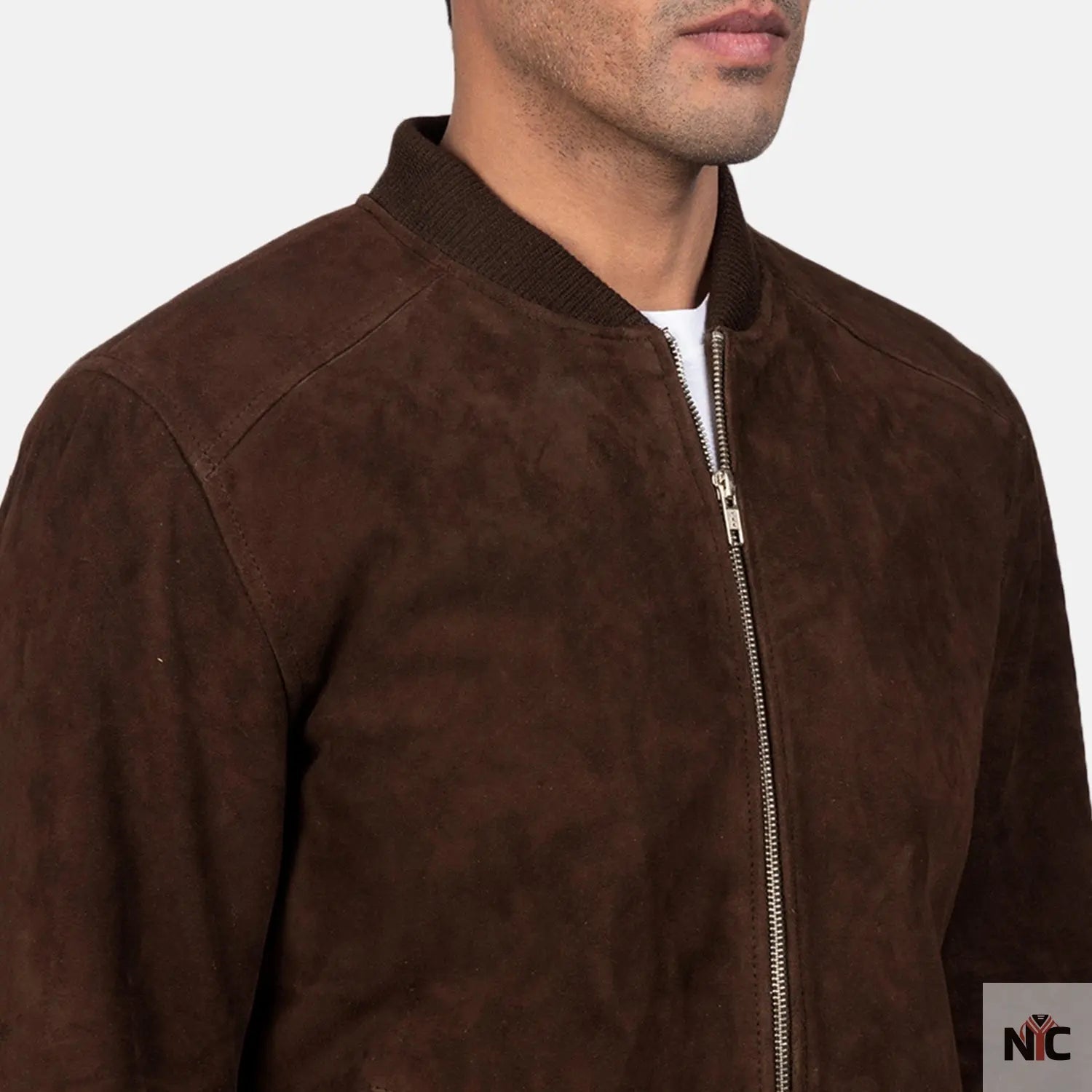 Blain Mocha Suede Bomber Jacket NYC Jackets