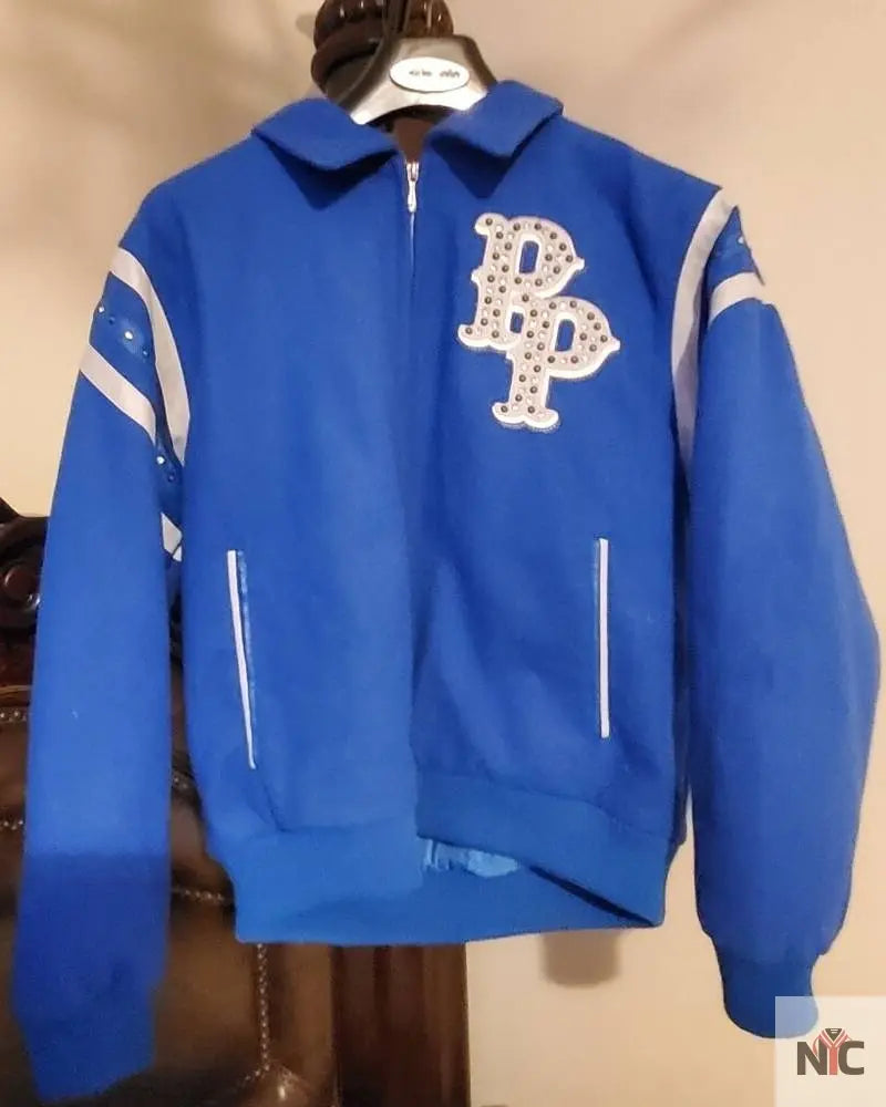 Blue Detroit Lions Pelle Pelle Leather Jacket NYC Jackets