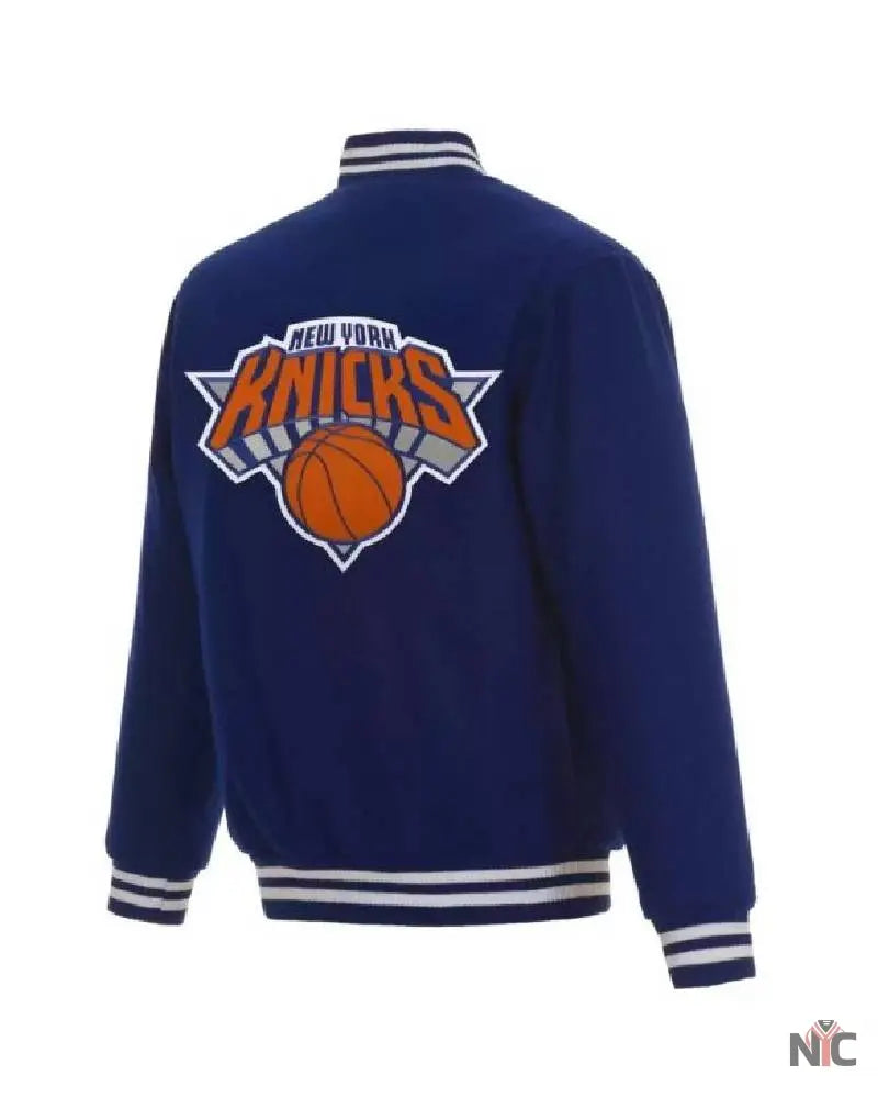Blue NBA Jeff Hamilton New York Knicks Varsity Jacket NYC Jackets