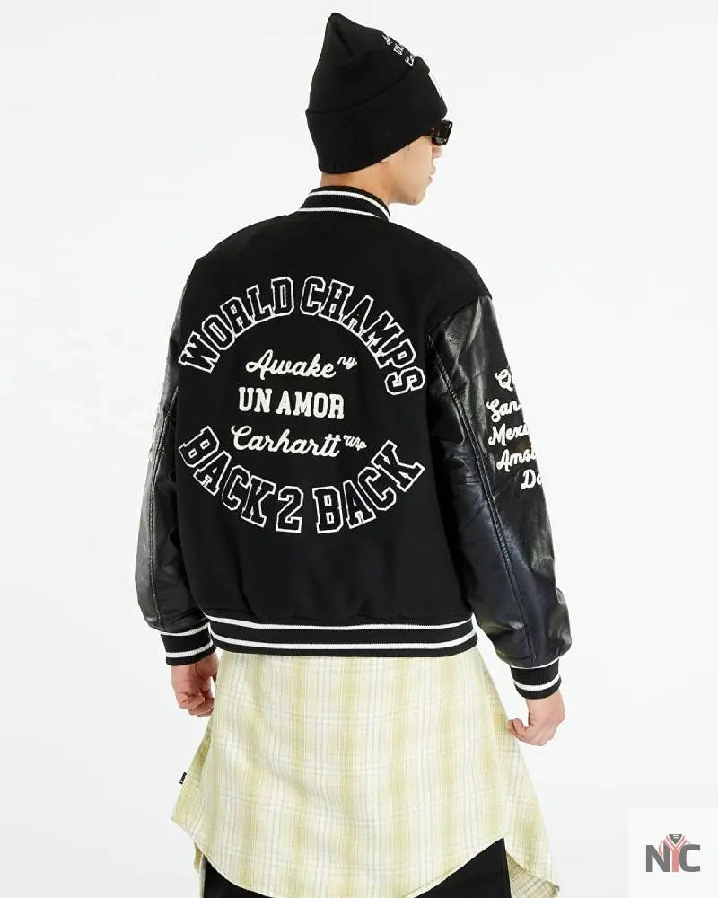 Bomber Awake NY x Carhartt WIP Black Teddy Jacket NYC Jackets