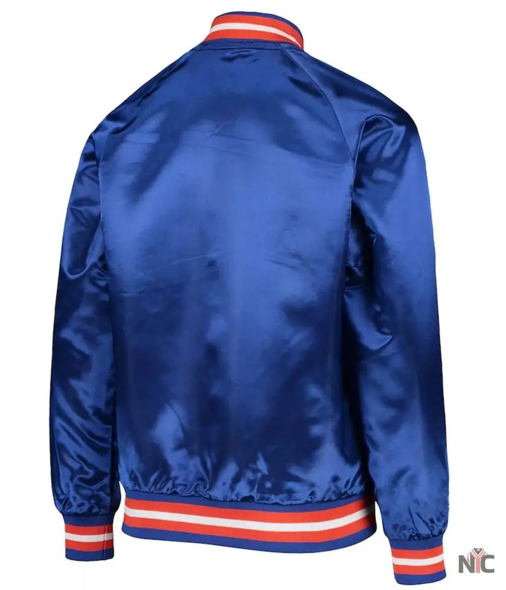 Bomber Denver Broncos Royal Blue Satin Jacket NYC Jackets