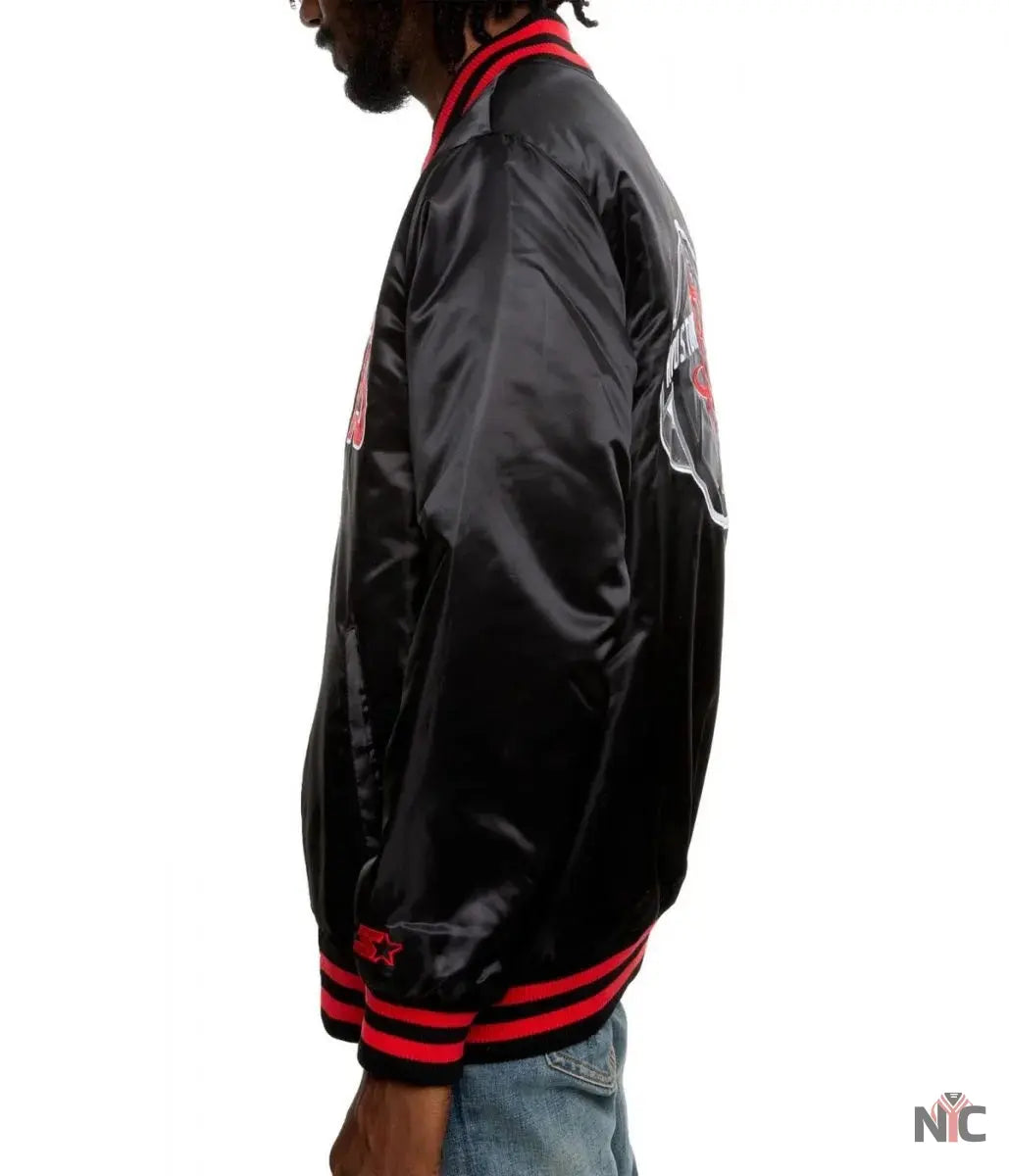 Bomber Houston Rockets Satin Black Jacket NYC Jackets