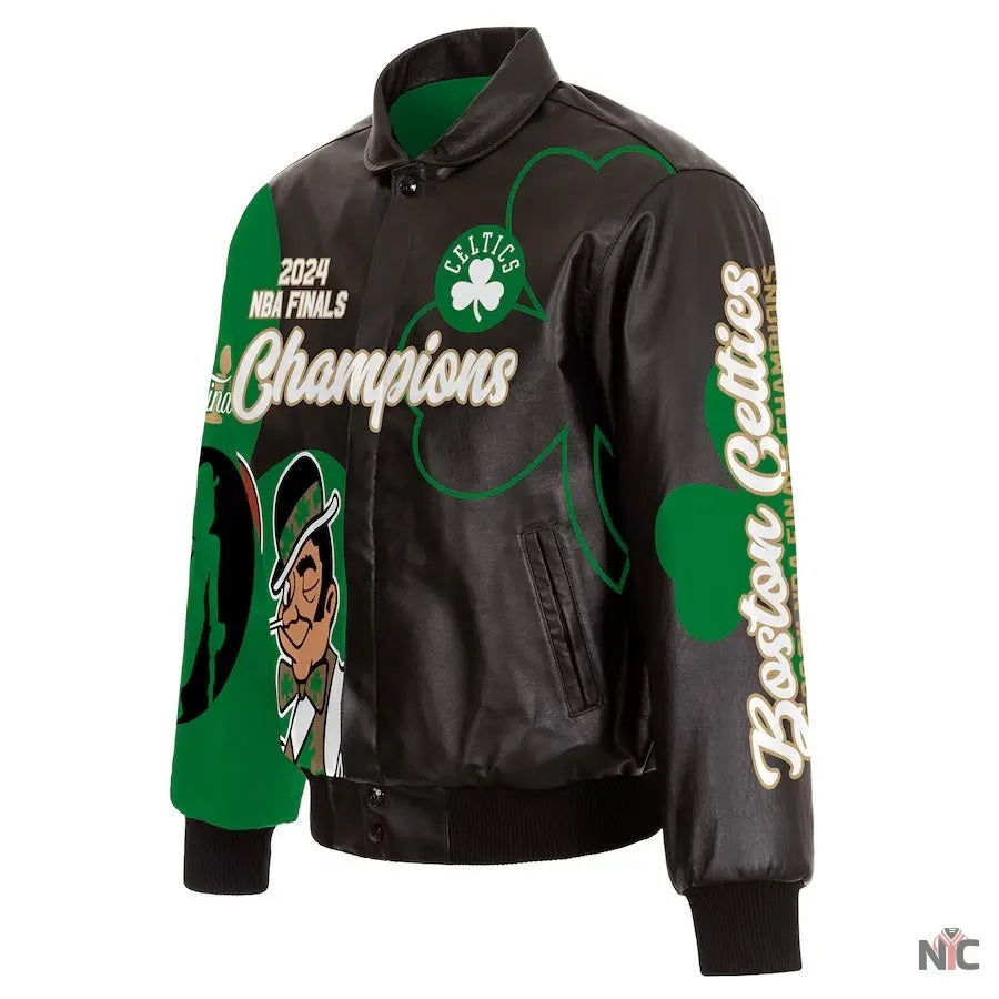 Boston Celtics 2024 NBA Finals Champions Leather Jacket NYC Jackets