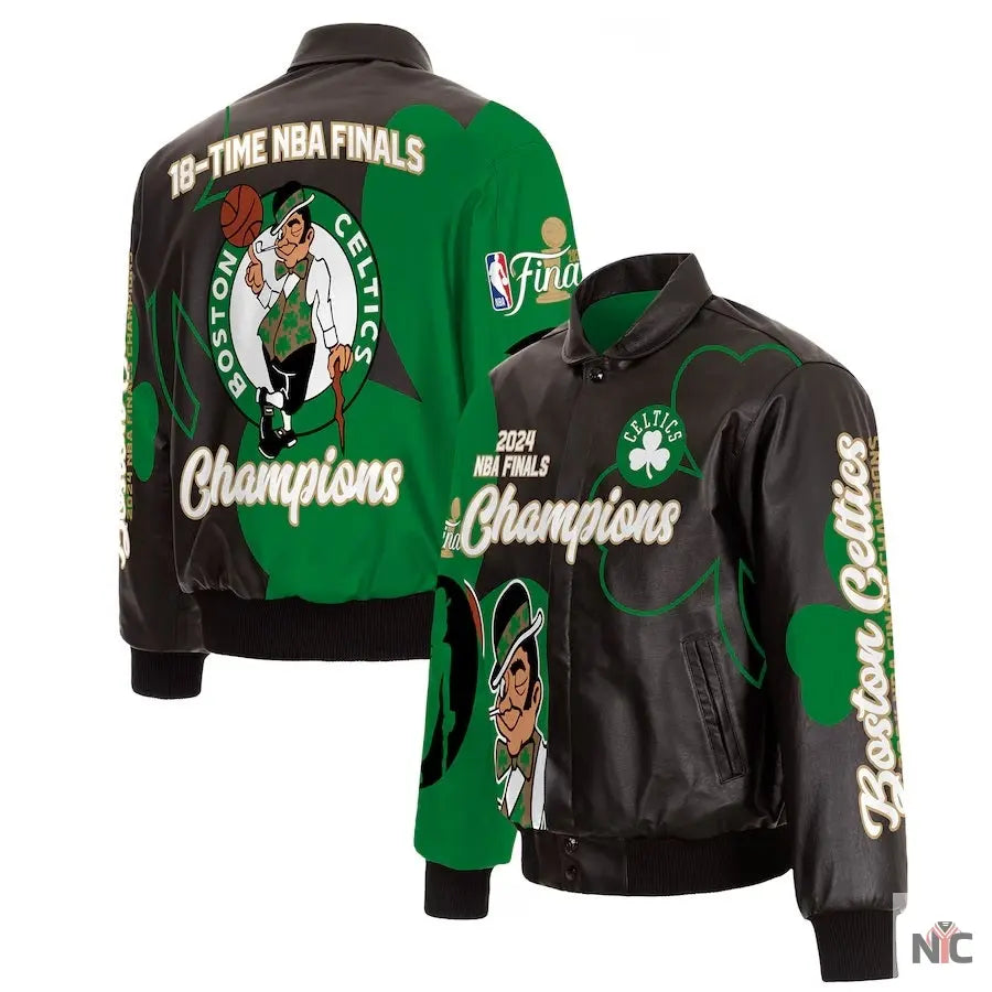 Boston Celtics 2024 NBA Finals Champions Leather Jacket NYC Jackets