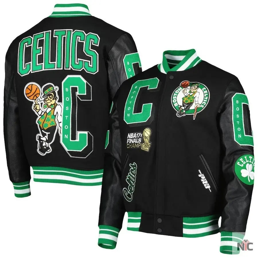 Boston Celtics Black Championship Jacket NYC Jackets