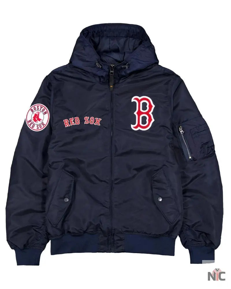 Boston Red Sox Historic L-2B Hooded Bomber Jacket NYC Jackets