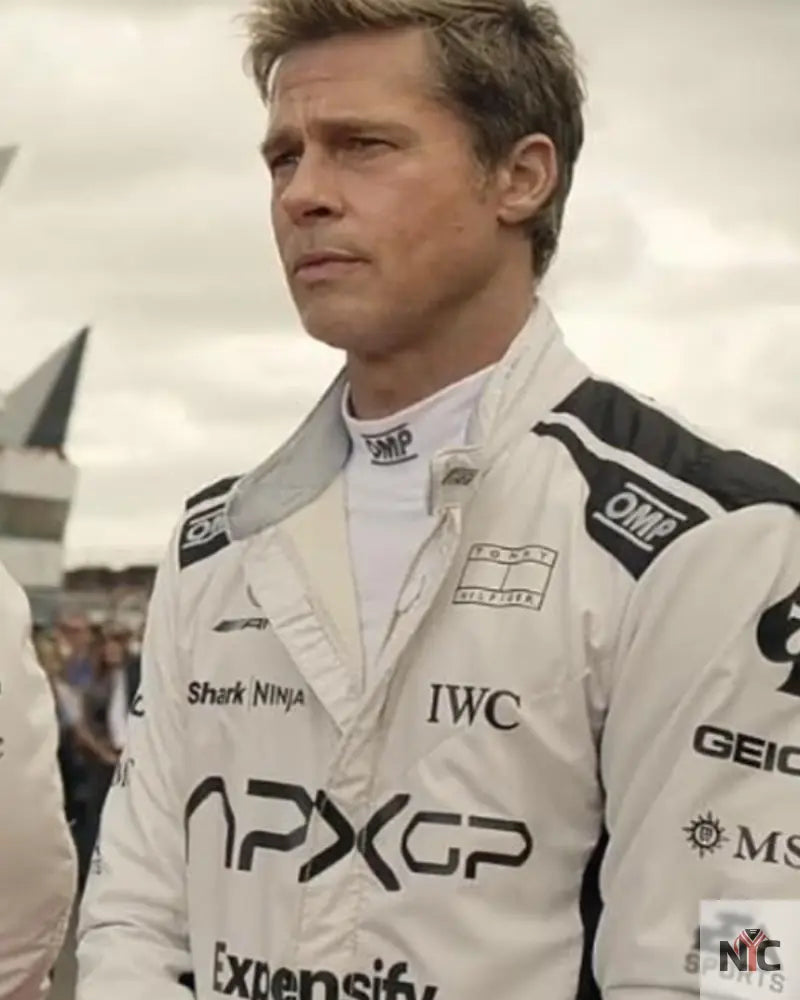 Brad Pitt F1 White And Black Racer Jacket NYC Jackets
