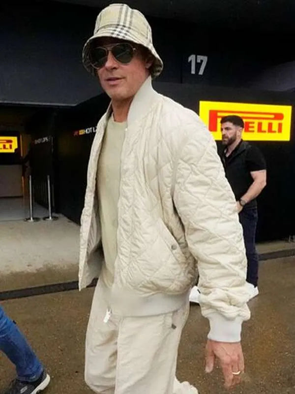 Brad Pitt F1 Quilted Bomber Jacket NYC Jackets