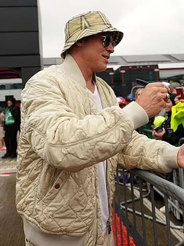 Brad Pitt F1 Quilted Bomber Jacket NYC Jackets