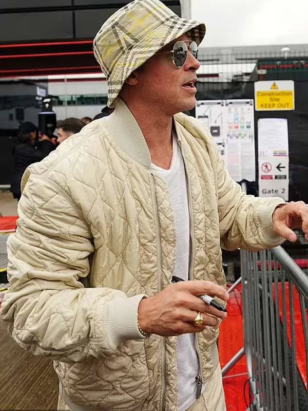 Brad Pitt F1 Quilted Bomber Jacket NYC Jackets