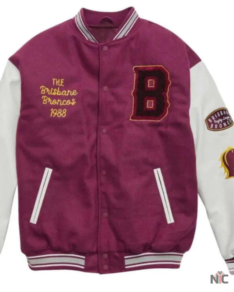 Brisbane Broncos 2023 NRL Varsity Jacket NYC Jackets