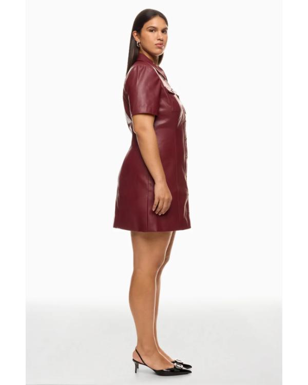 CBS Mornings 2025 Adriana Diaz Burgundy Leather Dress NYC Jackets