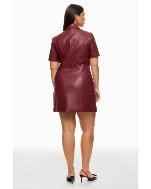 CBS Mornings 2025 Adriana Diaz Burgundy Leather Dress NYC Jackets