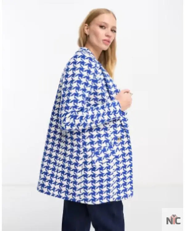 Call Me Bae S01 Ananya Panday Blue Houndstooth Blazer NYC Jackets