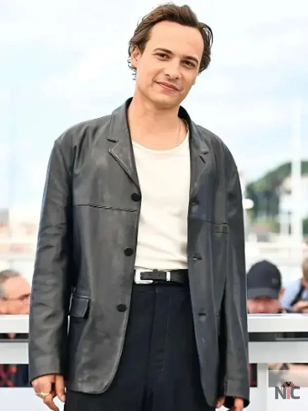 Cannes Film Festival 2025 Frank Dillane Black Leather Blazer NYC Jackets