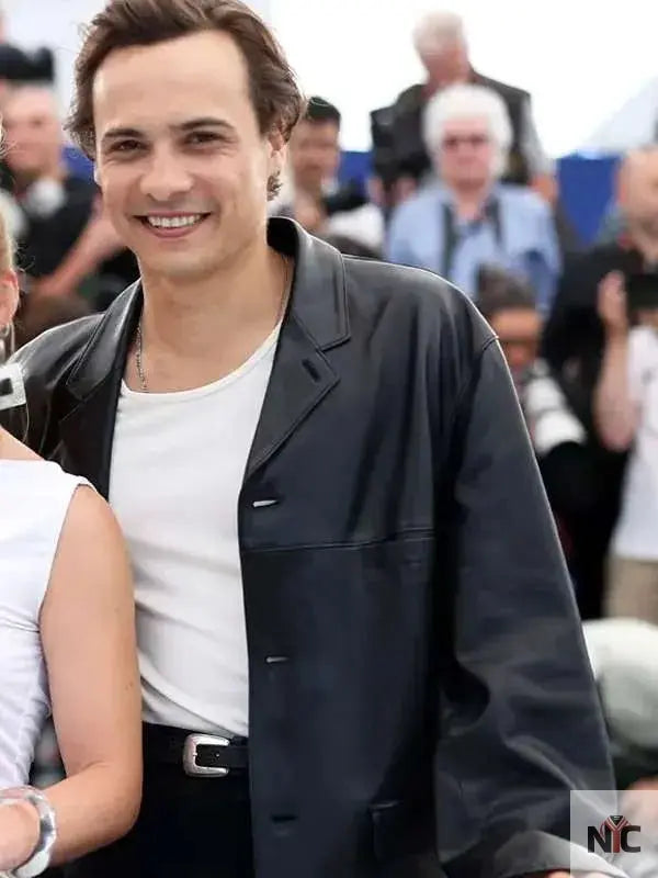 Cannes Film Festival 2025 Frank Dillane Black Leather Blazer NYC Jackets