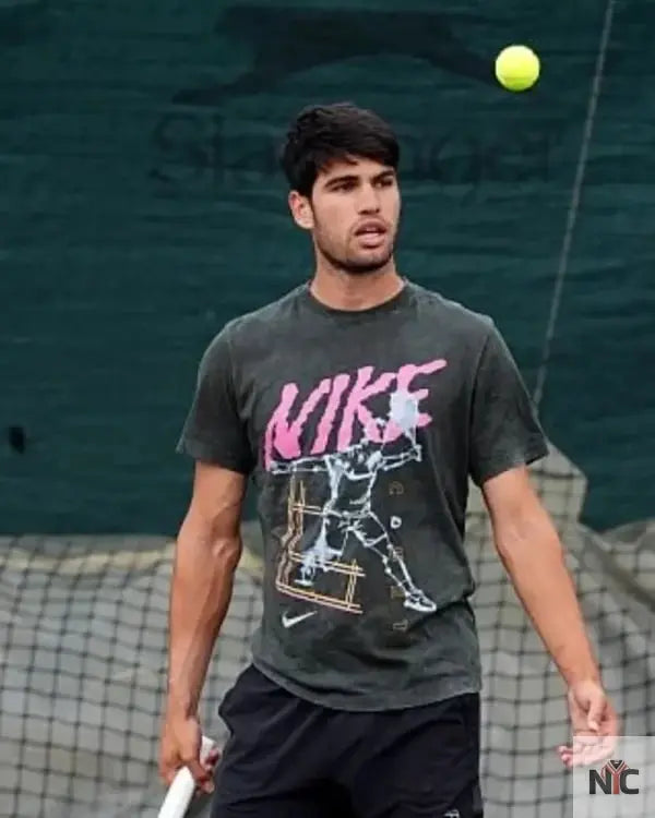 Carlos Alcaraz Wimbledon Championships 2025 Grey T-Shirt NYC Jackets