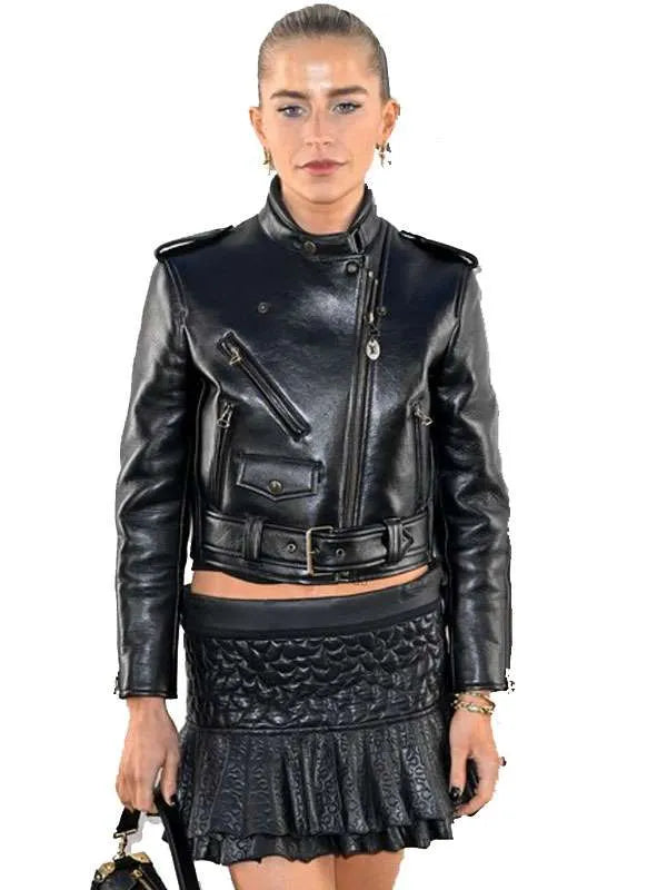 Caroline Daur Black Leather Jacket NYC Jackets