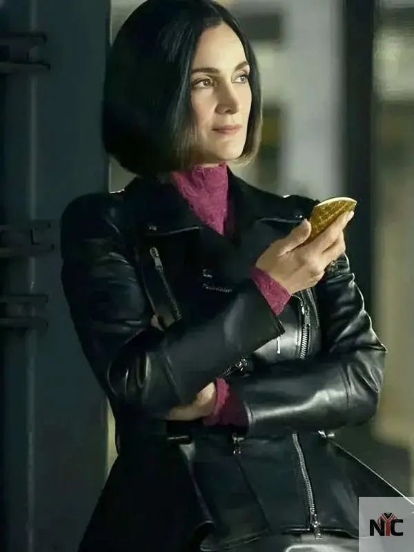Carrie-Anne Moss FUBAR S02 Black Leather Jacket NYC Jackets