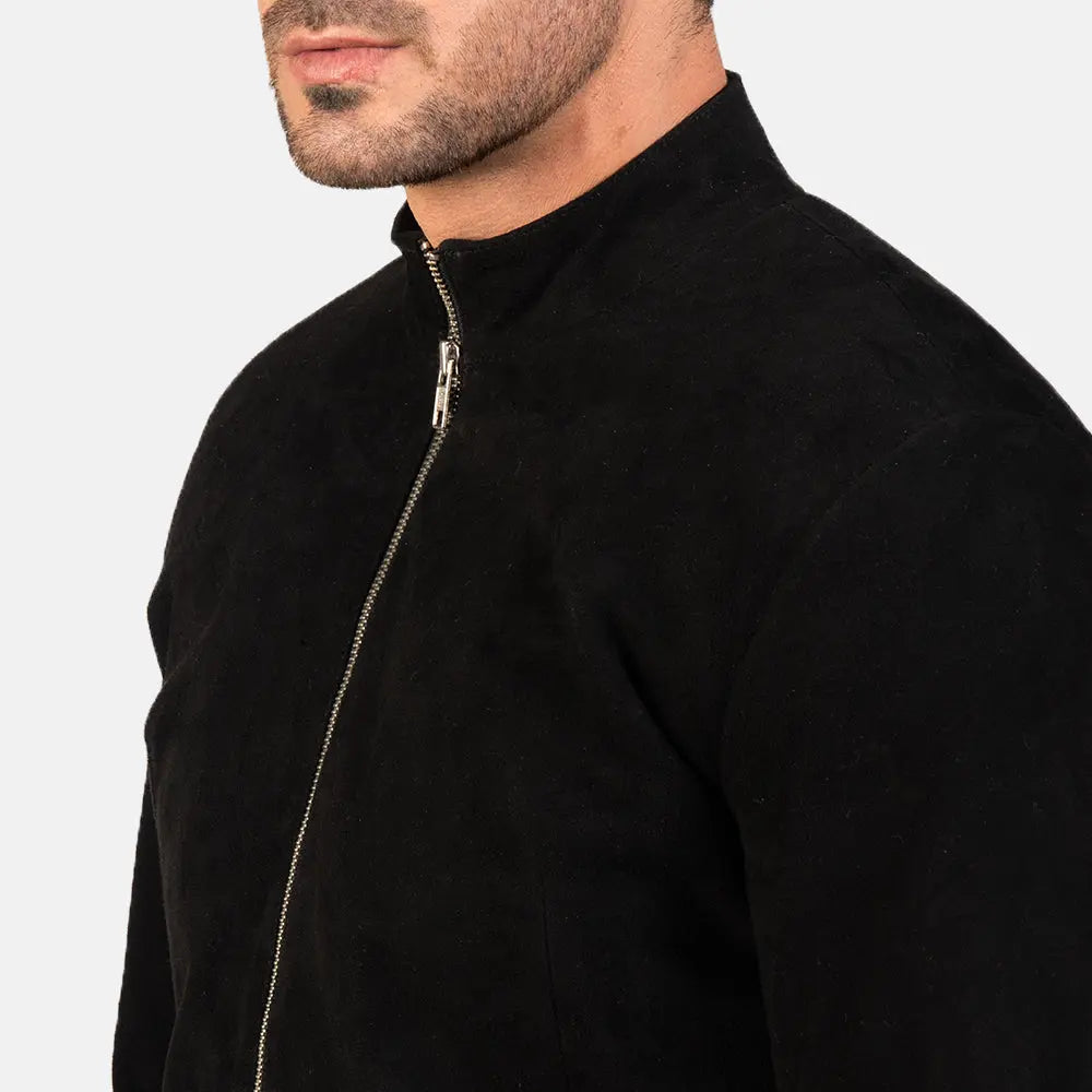 Charcoal Black Suede Biker Jacket NYC Jackets