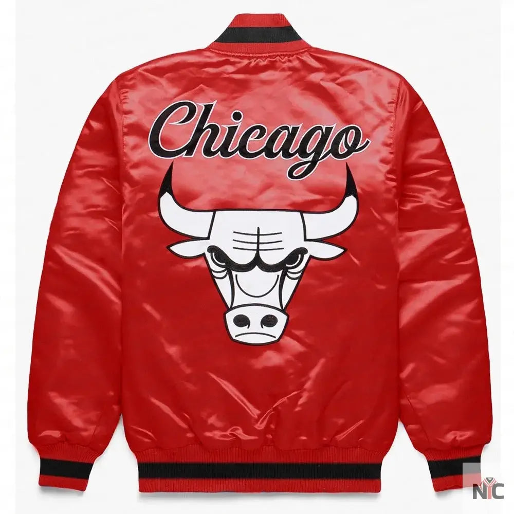 Chicago Bulls Exclusive Red Satin Jacket NYC Jackets