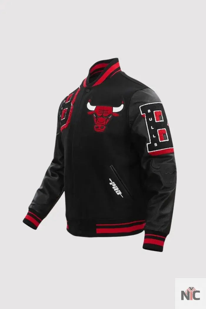 Chicago Bulls Pro Standard Mashup Black Varsity Jacket NYC Jackets