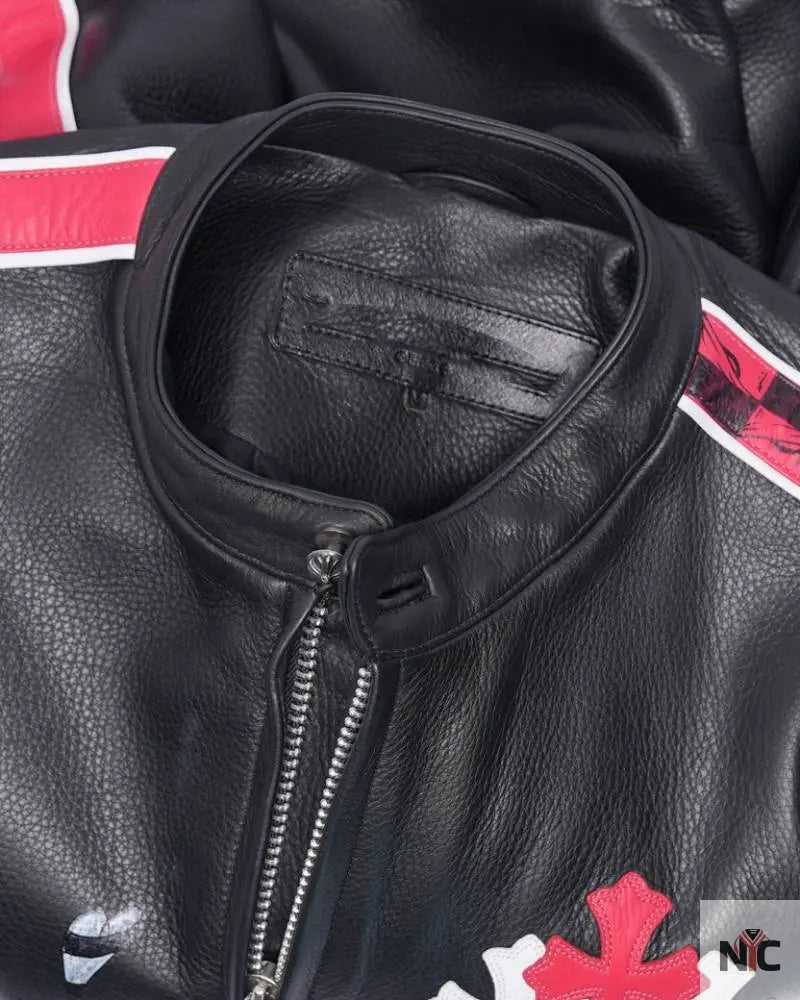 Chrome Hearts Matty Boy Hand-Painted Cemetery Cross Jacket NYC Jackets