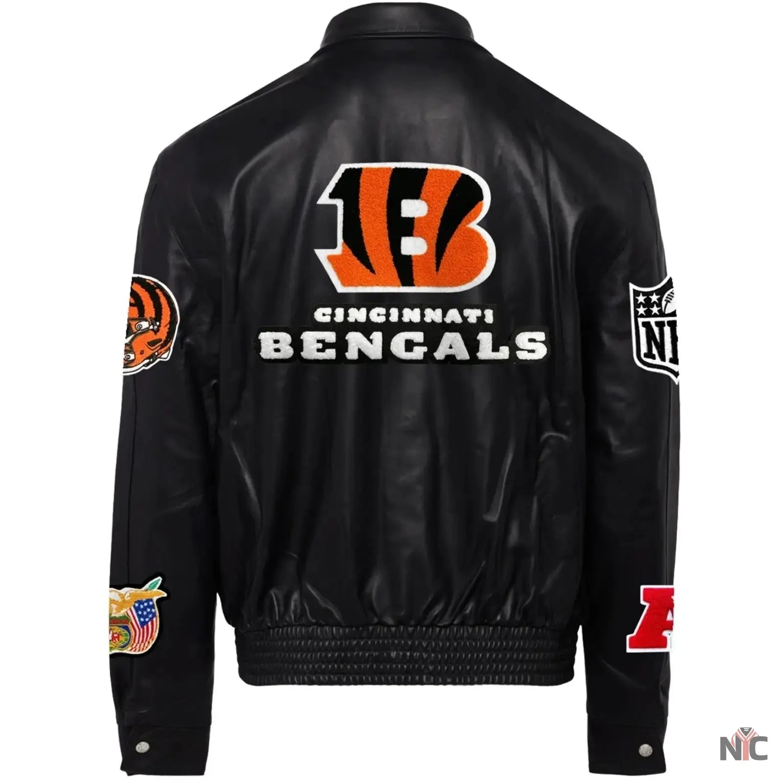Cincinnati Bengals Jeff Hamilton Leather Varsity Jacket NYC Jackets
