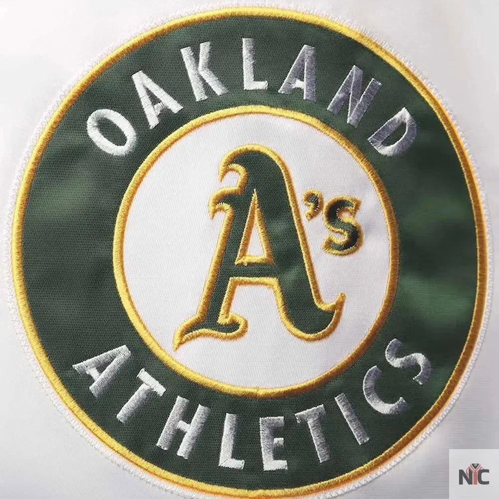 Clean-Up Hitter Oakland Athletics White and Green Jacket NYC Jackets