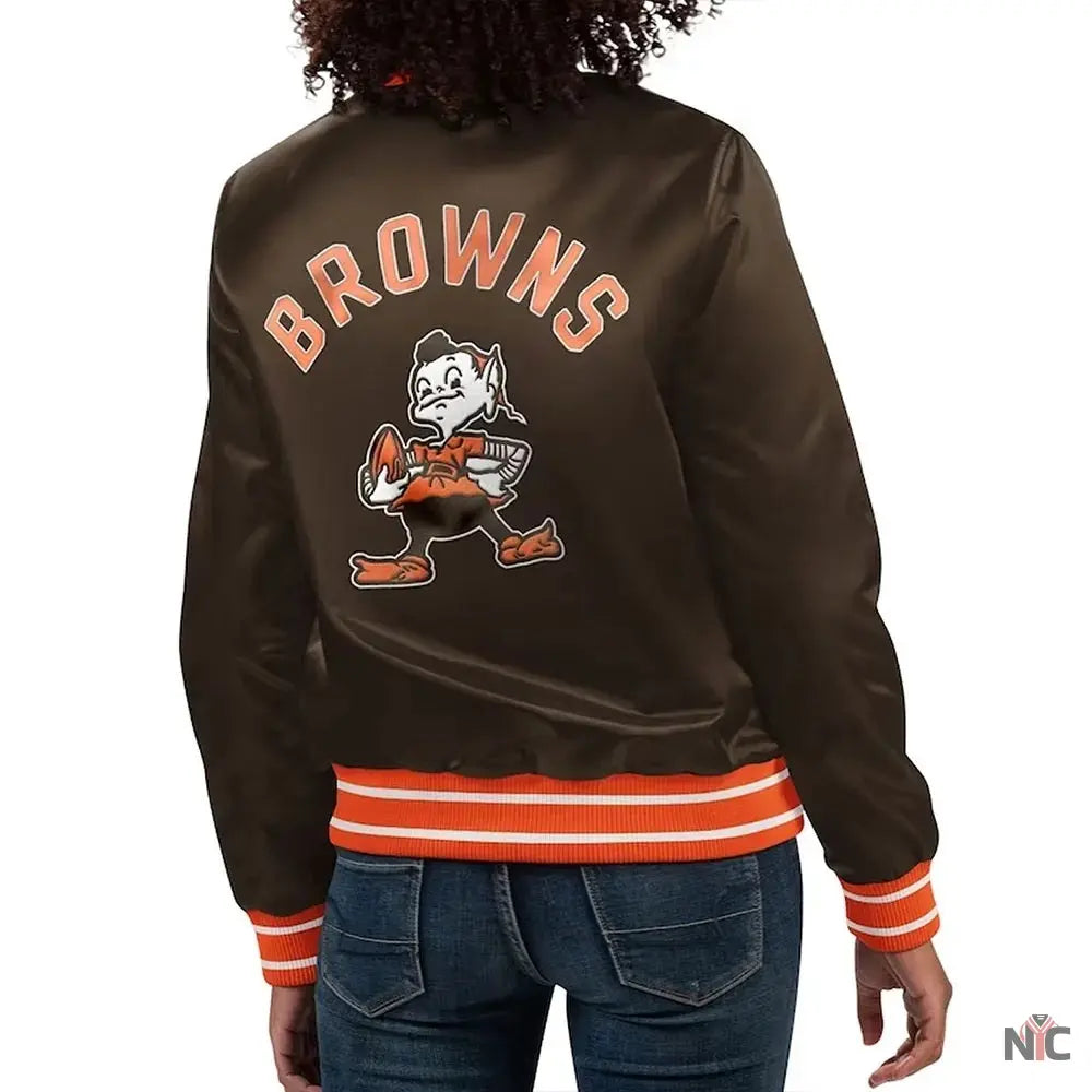 Cleveland Browns Full Count Satin Jacket NYC Jackets