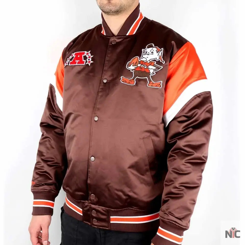 Cleveland Browns Heavyweight Satin Jacket NYC Jackets