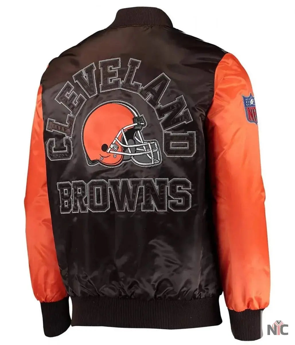 Cleveland Browns Locker Room Throwback Satin Jacket NYC Jackets