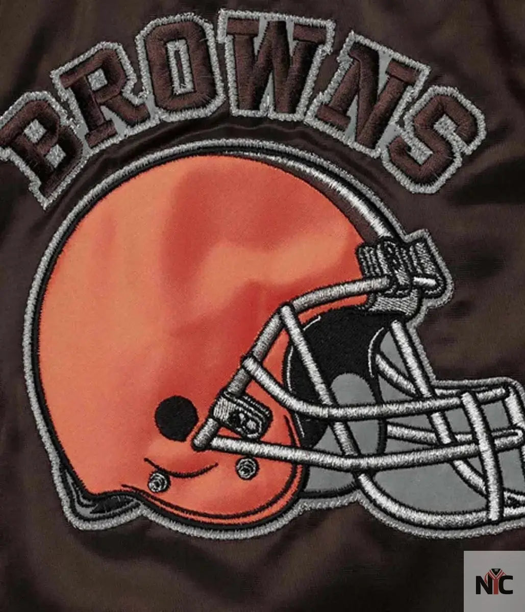 Cleveland Browns Locker Room Throwback Satin Jacket NYC Jackets