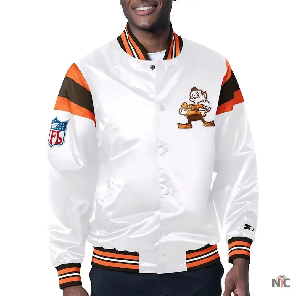 Cleveland Browns Midweight Satin Jacket NYC Jackets