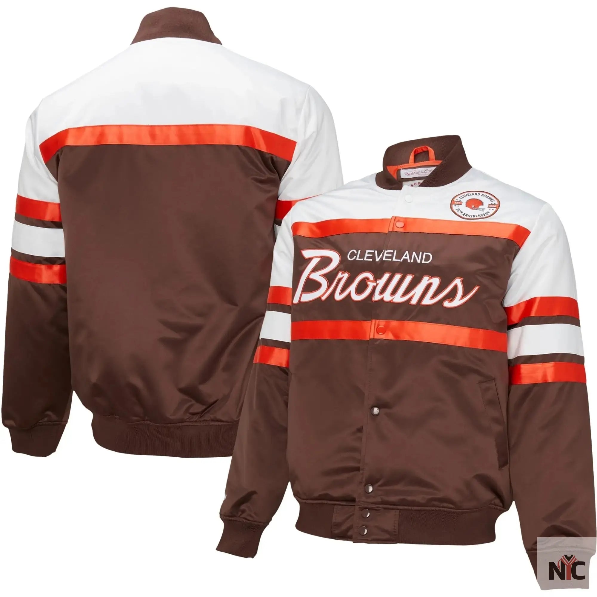 Cleveland Browns Team Players Satin Varsity Jacket NYC Jackets