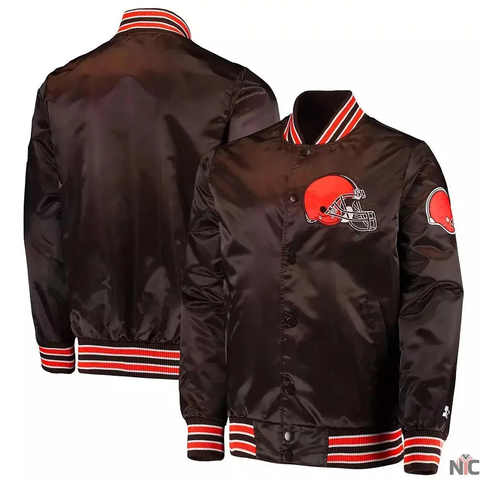 Cleveland Browns The Diamond Retro Satin Jacket NYC Jackets