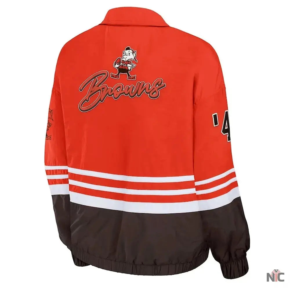 Cleveland Browns Throwback Windbreaker Jacket NYC Jackets