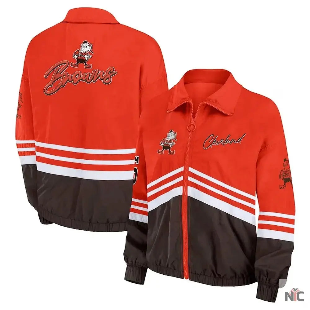 Cleveland Browns Throwback Windbreaker Jacket NYC Jackets