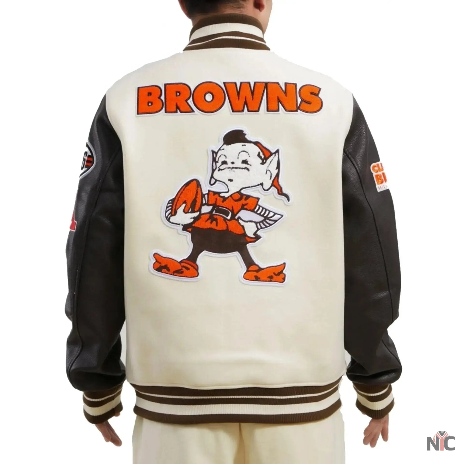 Cleveland Browns Wool and Leather Varsity Jacket NYC Jackets