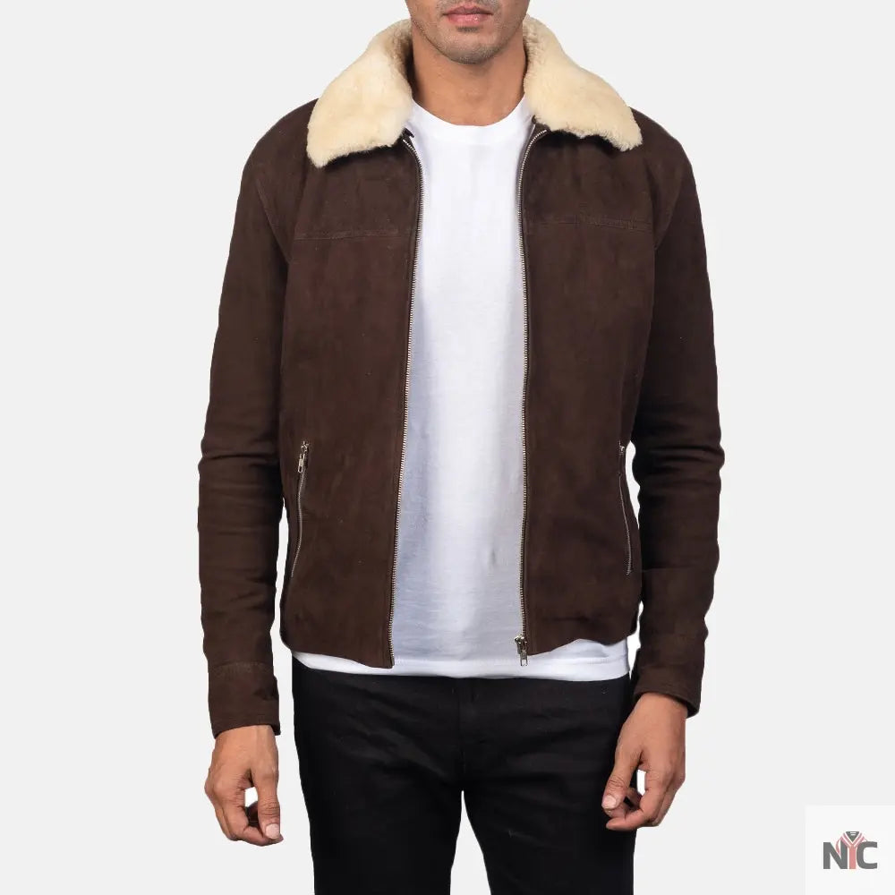 Coffner Brown Shearling Fur Jacket NYC Jackets
