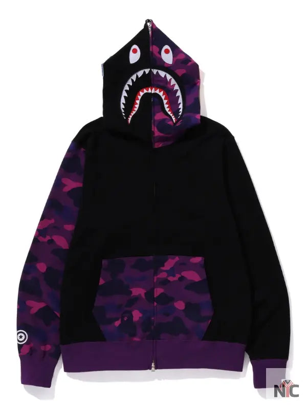 Color Camo Shark Full Zip Hoodie NYC Jackets