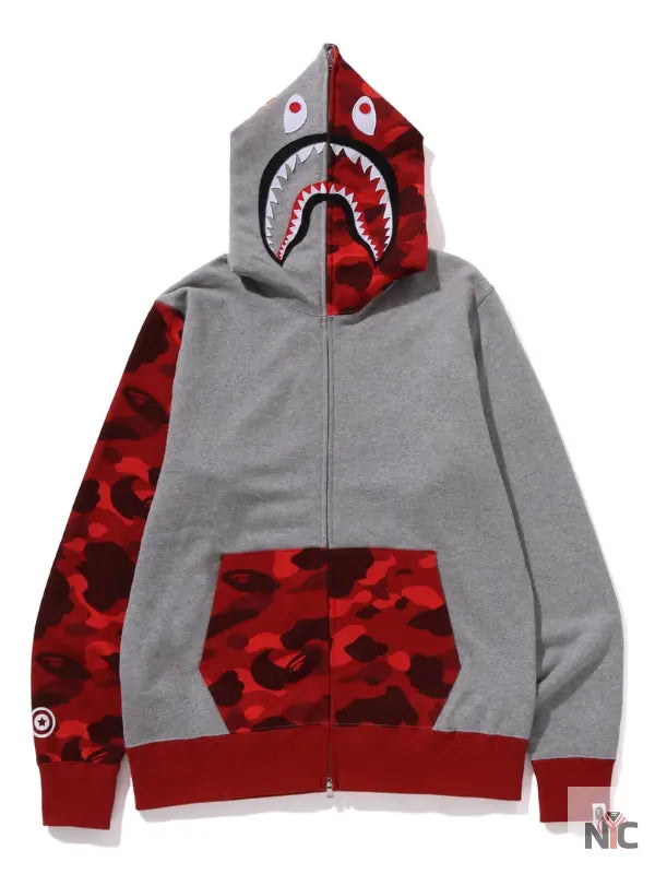 Color Camo Shark Full Zip Hoodie NYC Jackets