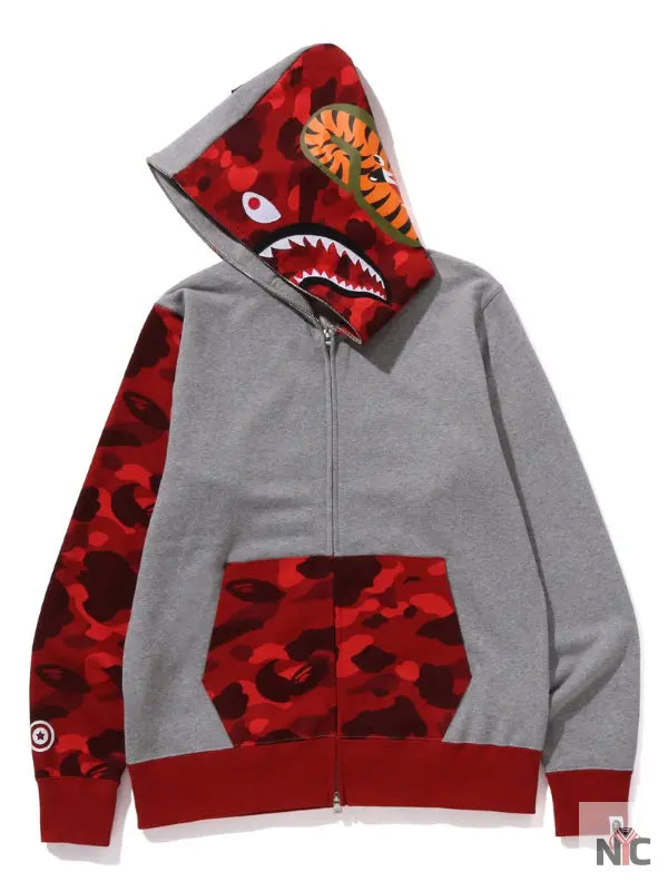 Color Camo Shark Full Zip Hoodie NYC Jackets