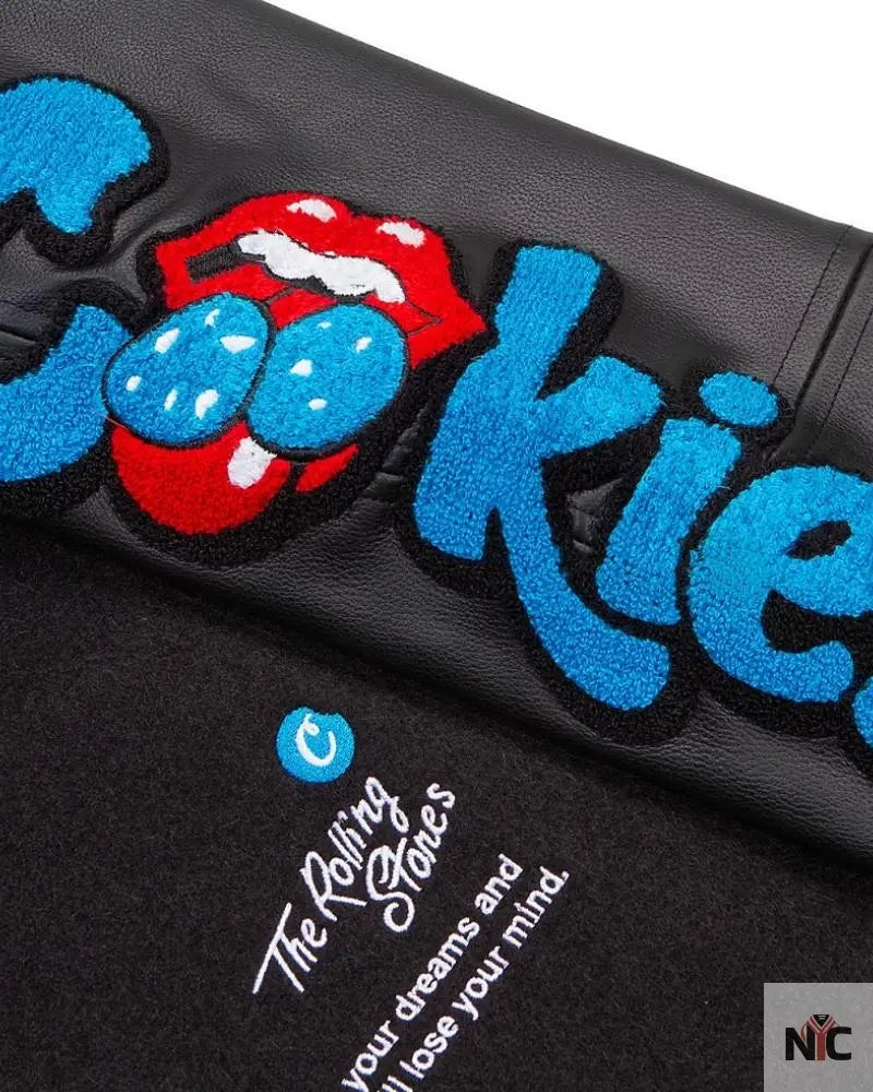 Cookies x The Rolling Stones Letterman Black Varsity Jacket NYC Jackets