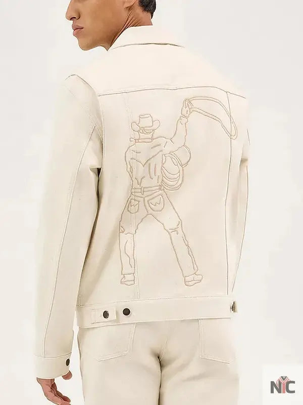 Cowboy 2025 Unisex Cream Denim Jacket NYC Jackets
