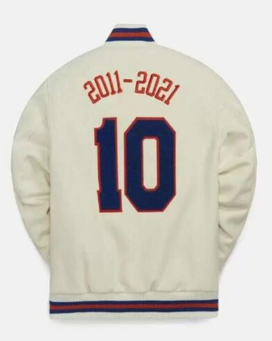 Cream Vintage NBA New York Knicks Varsity Jacket