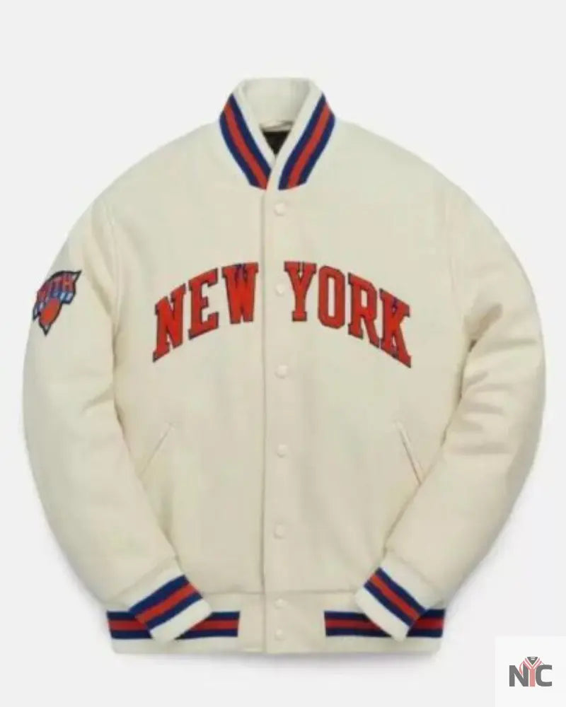 Cream Vintage NBA New York Knicks Varsity Jacket NYC Jackets